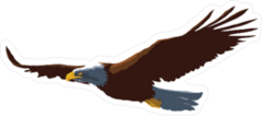 Graceful Flying Eagle Sticker