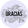 Gracias (thank You In Spanish) Word Cloud Background Sticker