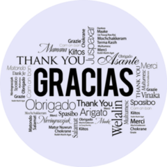 Gracias (thank You In Spanish) Word Cloud Background Sticker
