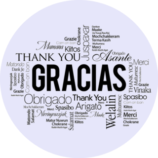 Gracias (thank You In Spanish) Word Cloud Background Sticker
