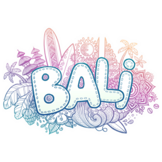 Gradient Bali Indonesia Sticker