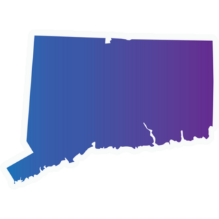 Gradient Connecticut Map Sticker
