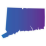 Gradient Connecticut Map Sticker
