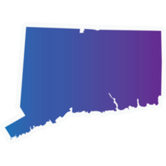 Gradient Connecticut Map Sticker