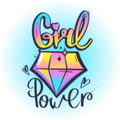 Gradient Girl Power Diamond Sticker