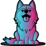 Gradient Husky Sticker