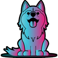 Gradient Husky Sticker