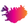 Gradient Iceland Map Sticker