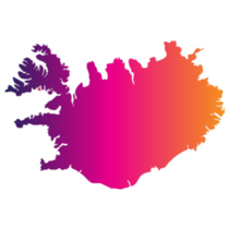 Gradient Iceland Map Sticker