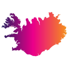 Gradient Iceland Map Sticker