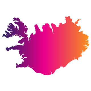 Gradient Iceland Map Sticker