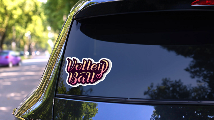 Gradient Lettering Volleyball Text Sticker on a Rear Car Window (New) example