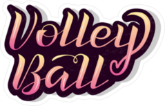 Gradient Lettering Volleyball Text Sticker