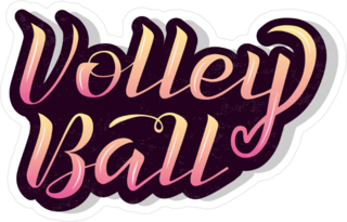 Gradient Lettering Volleyball Text Sticker