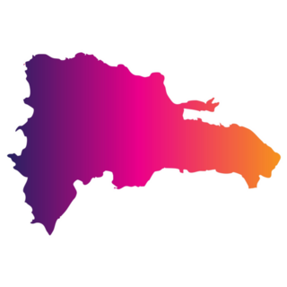 Gradient Map Dominican Sticker