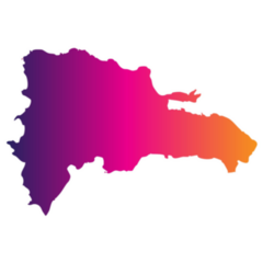 Gradient Map Dominican Sticker