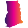 Gradient Map Ghana Sticker