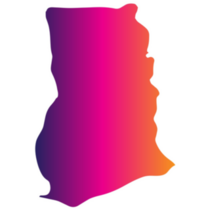 Gradient Map Ghana Sticker