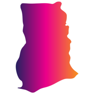 Gradient Map Ghana Sticker