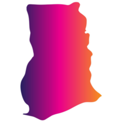 Gradient Map Ghana Sticker