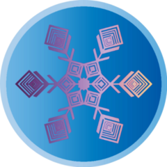 Gradient Snowflake Design In Circle Sticker