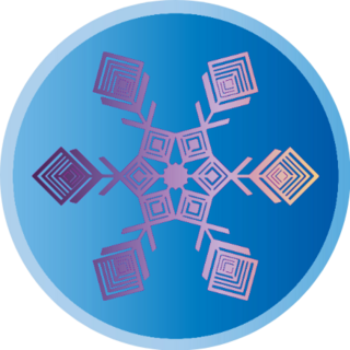 Gradient Snowflake Design In Circle Sticker