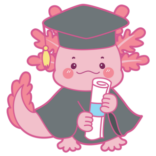 Graduation Axolotl Sticker