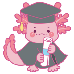 Graduation Axolotl Sticker