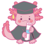 Graduation Axolotl Sticker