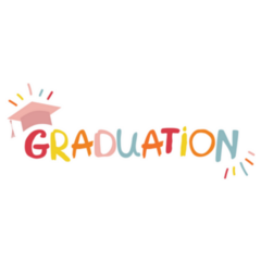 Graduation Colorful Lettering Amd Cap Sticker