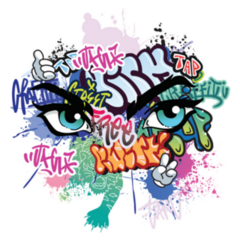Graffiti Illustration Colorful Eyes Sticker