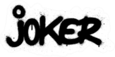 Graffiti Joker Word Sprayed In Black Sticker