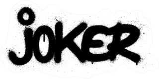 Graffiti Joker Word Sprayed In Black Sticker