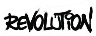 Graffiti Revolution Word Sprayed In Black Over White Sticker