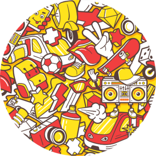 Graffiti Seamless Skateboard Lifestyle Sticker