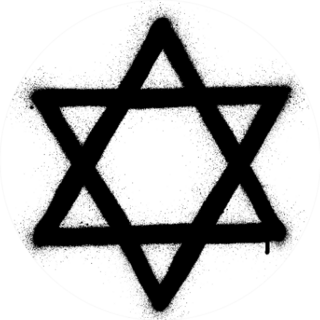 Graffiti Star Of David Sprayed In Black Sticker