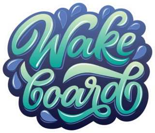 Graffiti Style Wake Board Sticker