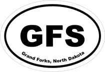 Grand Forks, North Dakota Oval Stickers