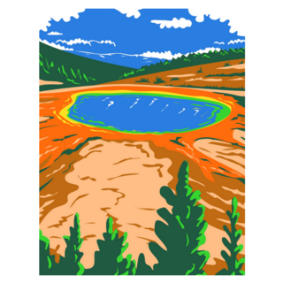 Grand Prismatic Spring In Wyoming Sticker