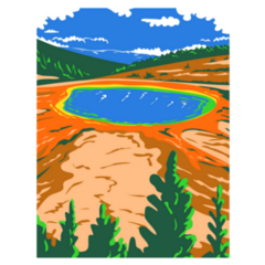 Grand Prismatic Spring In Wyoming Sticker