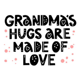 Grandmas Hugs Are Made Of Love Lettering Sticker