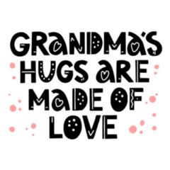 Grandmas Hugs Are Made Of Love Lettering Sticker