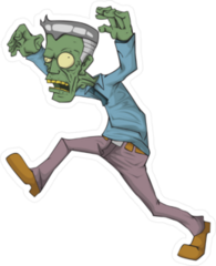 Grandpa Cartoon Zombie Sticker