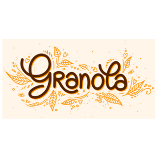 Granola Calligraphy Vegan Snack Sticker 