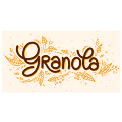 Granola Calligraphy Vegan Snack Sticker 