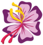 Graphic Cartoon Purple Hibiscus Sticker