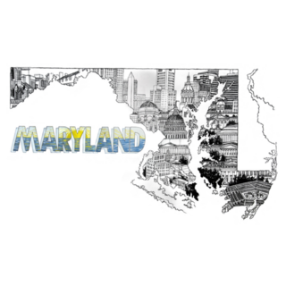 Graphic Drawing The State Of Maryland Sticker