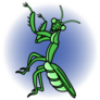 Graphic Illustration Of A Praying Mantis Sticker