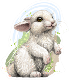 Graphic Image Of A Rabbit Sticker