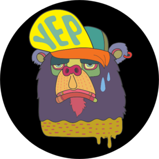 Graphic Skate Bear Sticker